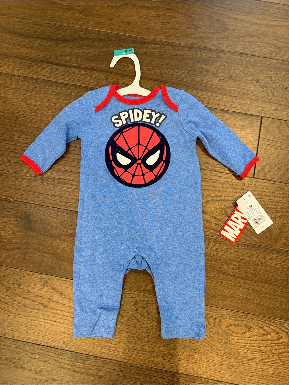 Marvel Spidey Blue & Red Baby One-Piece Footie Size 0-3 Months - C8-045